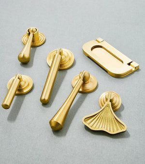 Solid Brass Art Deco Cabinet Pulls & Knobs - Gold Finish Hardware - #2 - 30mm / 1 pc