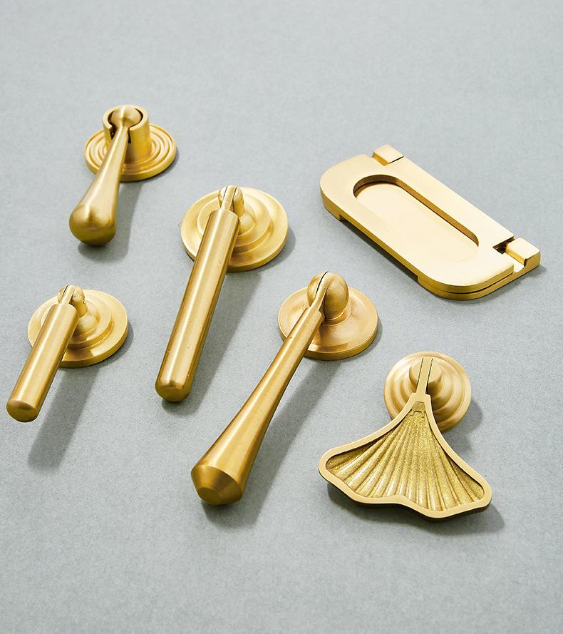 Solid Brass Art Deco Cabinet Pulls & Knobs - Gold Finish Hardware - #2 - 30mm / 1 pc