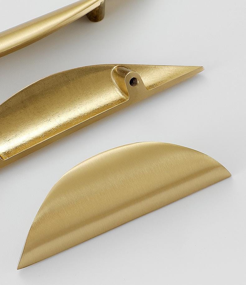 Solid Brass Cabinet Cup Pulls - Furniture for Cabinets & Drawers - #3 - 144mm / 1pc