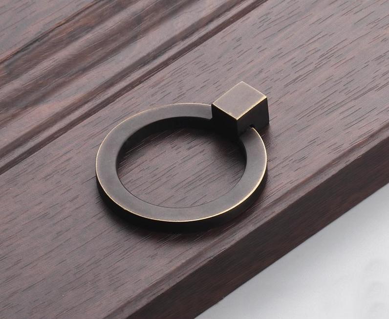 Solid Brass Cabinet Cup Pulls - Antique Bronze Finish for Cabinets - #5 / 1pc