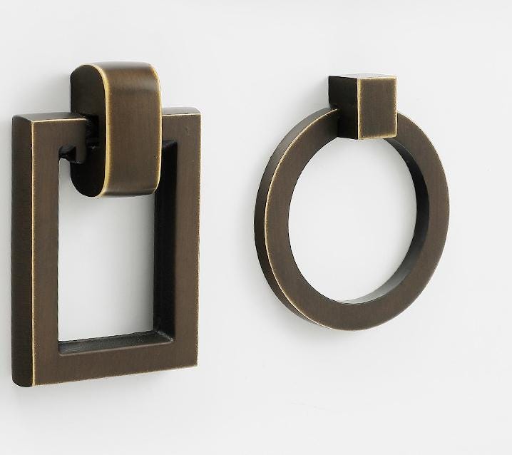 Solid Brass Cabinet Cup Pulls - Antique Bronze Finish for Cabinets - view 8