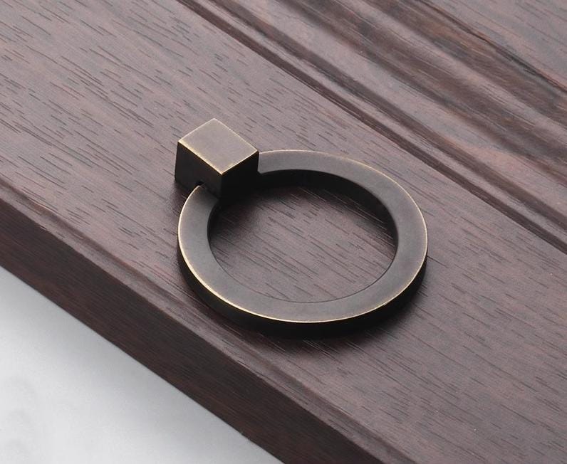 Solid Brass Cabinet Cup Pulls - Antique Bronze Finish for Cabinets - view 10
