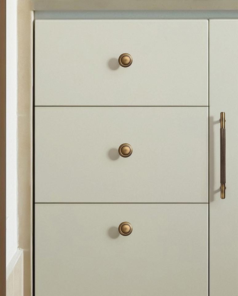 Solid Brass Cabinet Cup Pulls - Antique Bronze Finish for Cabinets - #8 - 50mm / 1pc