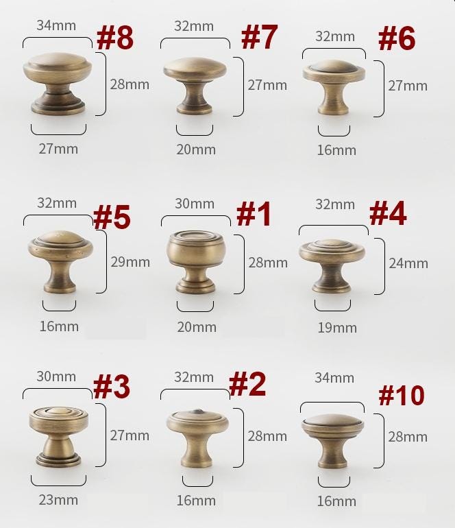 Solid Brass Cabinet Cup Pulls - Antique Bronze Finish for Cabinets - #2 / 1pc