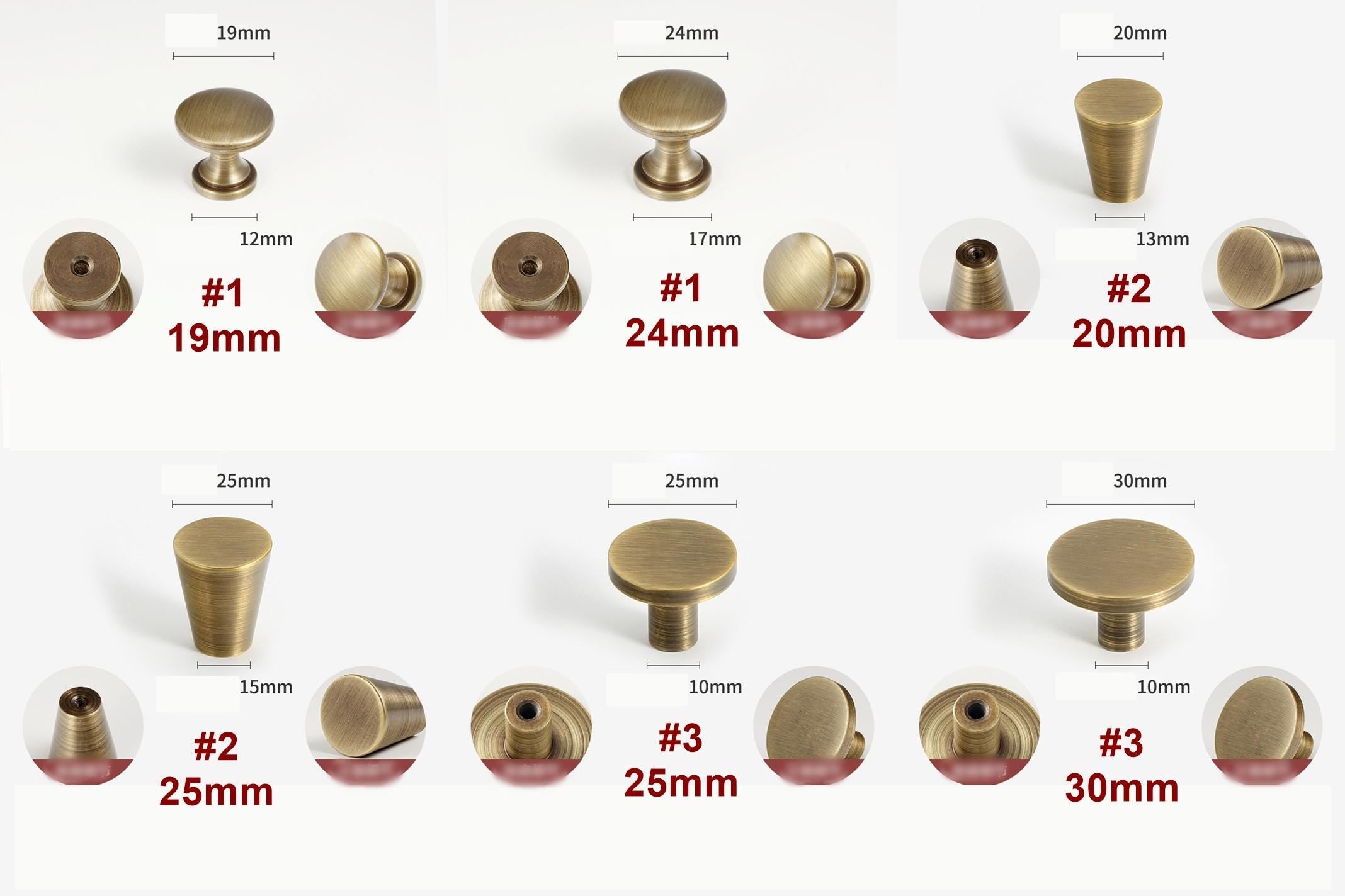 Solid Brass Cabinet Cup Pulls - Antique Bronze Finish for Cabinets - #1 - 24mm / 1pc
