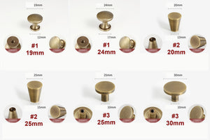 Solid Brass Cabinet Cup Pulls - Antique Bronze Finish for Cabinets - #1 - 24mm / 1pc