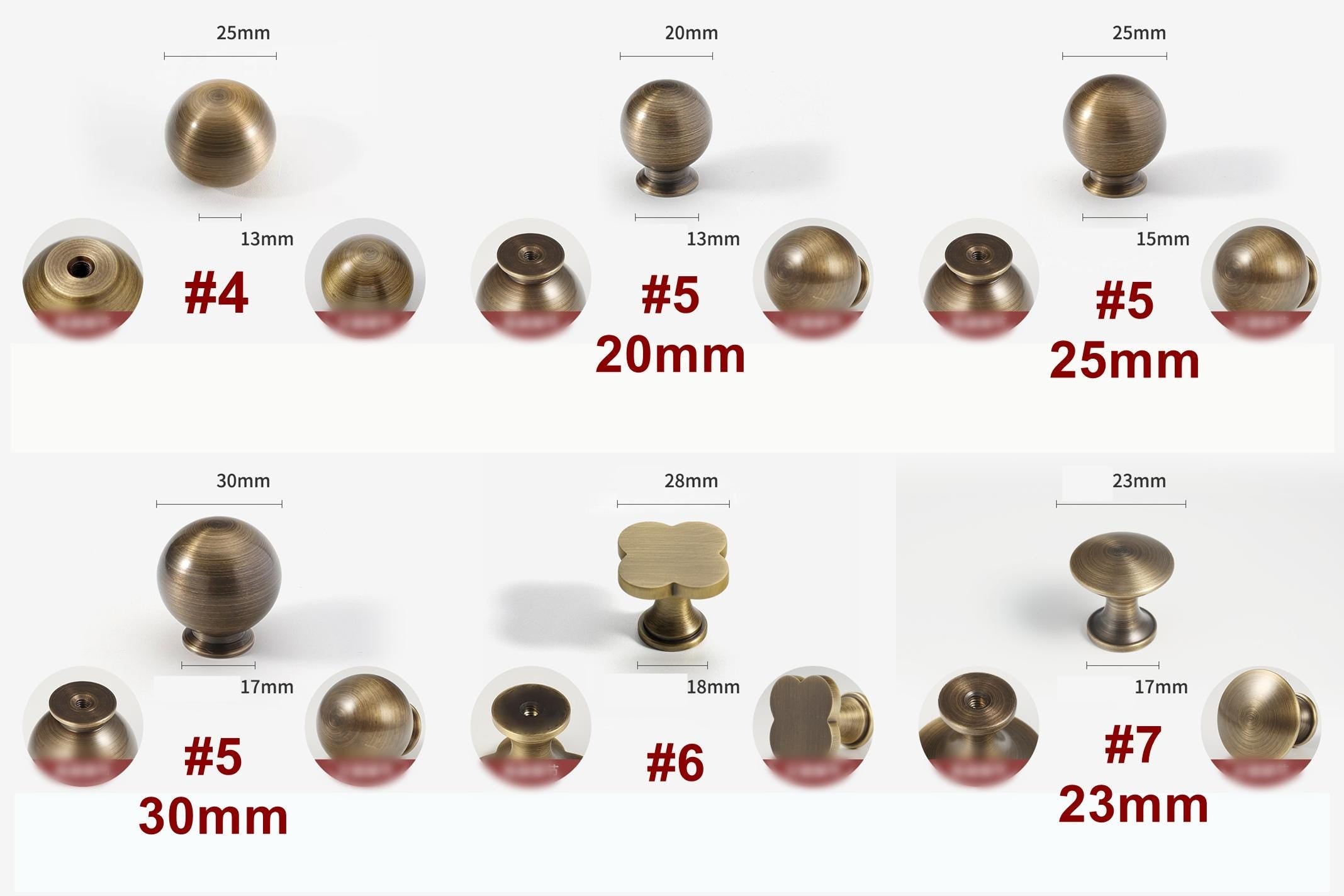 Solid Brass Cabinet Cup Pulls - Antique Bronze Finish for Cabinets - #2 - 20mm / 1pc