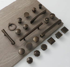 Dark Antique Brass Solid Brass Cabinet Knobs & Pulls - #1