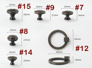 Dark Antique Brass Solid Brass Cabinet Knobs & Pulls - #3