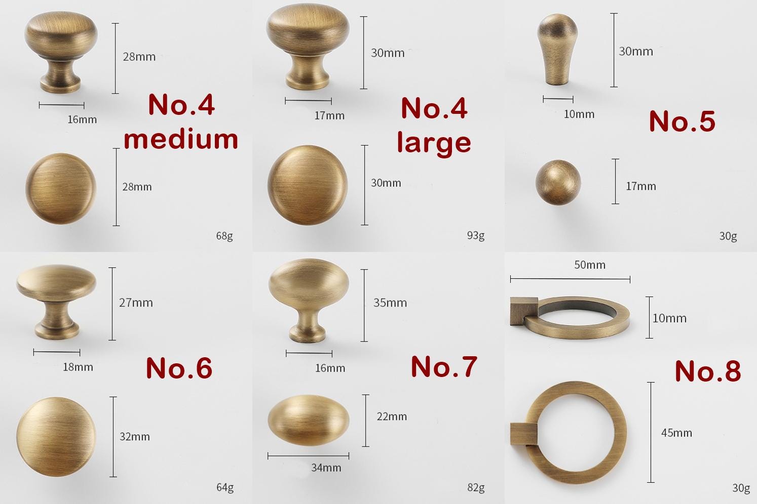 Solid Brass Cabinet Cup Pulls - Bronze Finish Decorative Hardware - No.2 large / 1pc
