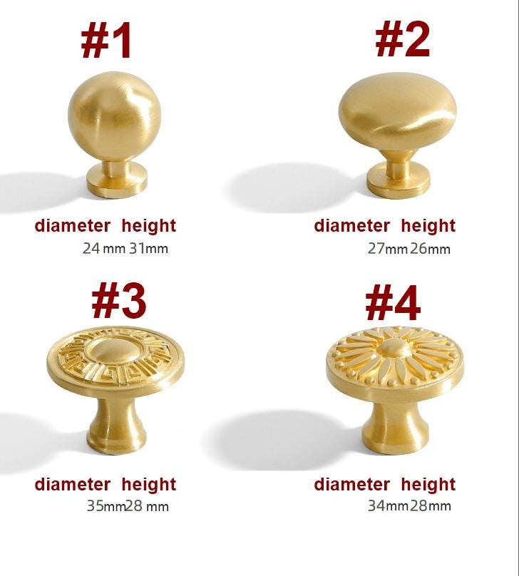 Solid Brass Cabinet Cup Pulls - Furniture for Cabinets & Drawers - #2 / 1pc