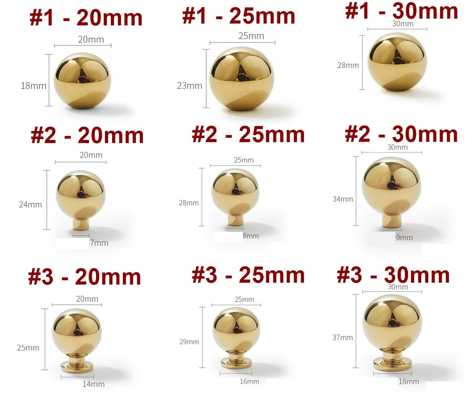 Solid Brass Cabinet Cup Pulls - Gold Finish for Cabinets & Drawers - #1 - 25mm / 1 pc