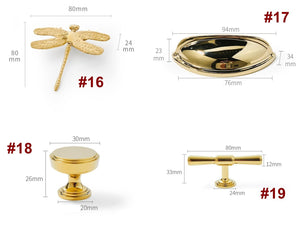 Solid Brass Cabinet Cup Pulls - Gold Finish for Cabinets & Drawers - #2 - 25mm / 1 pc