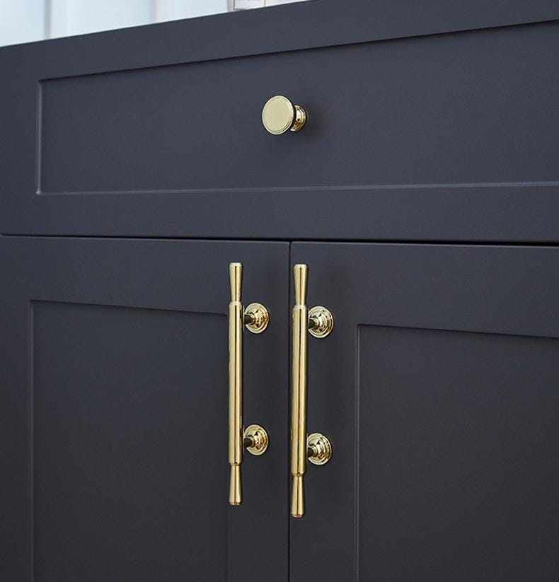 Solid Brass Cabinet Cup Pulls - Gold Finish for Cabinets & Drawers - #3 - 25mm / 1 pc