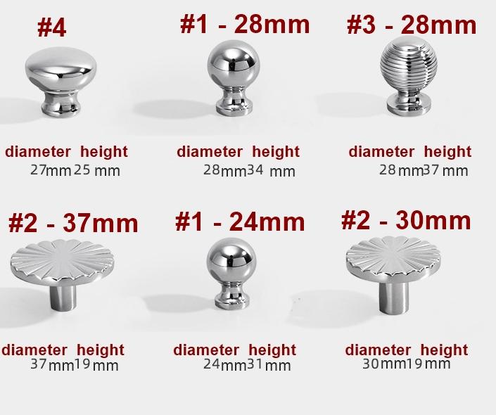Solid Brass Cabinet Cup Pulls - Silver Finish Decorative Hardware - #1 - 28mm / 1pc