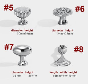 Solid Brass Cabinet Cup Pulls - Silver Finish Decorative Hardware - #2 - 30mm / 1pc