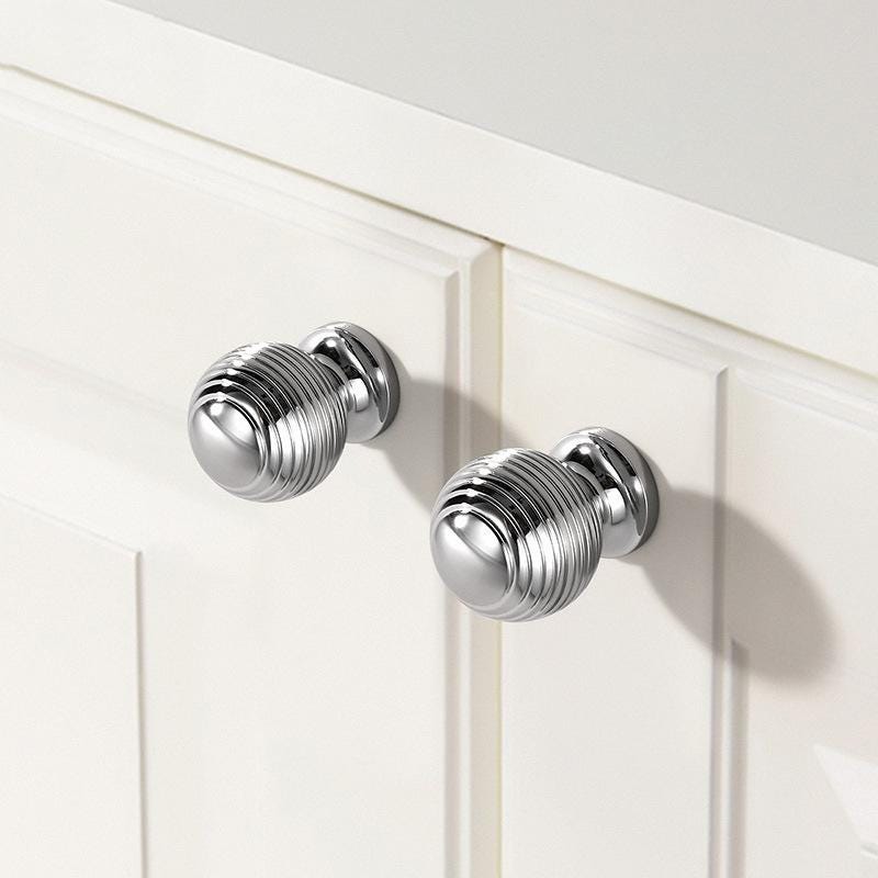 Solid Brass Cabinet Cup Pulls - Silver Finish Decorative Hardware - #4 / 1pc