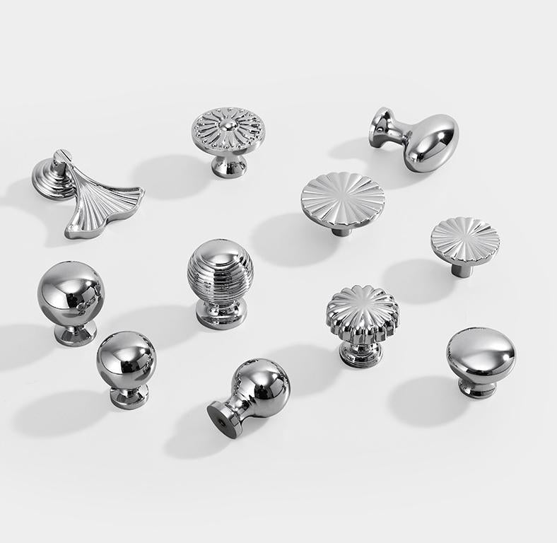 Solid Brass Cabinet Cup Pulls - Silver Finish Decorative Hardware - #7 / 1pc