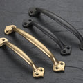 Solid Brass Cabinet Edge Pulls - Black Finish Decorative Hardware - Gold 115mm / 1pc