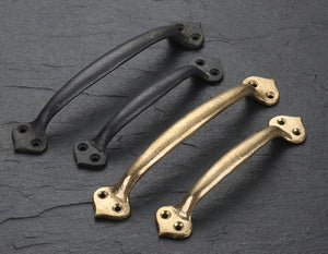 Solid Brass Cabinet Edge Pulls - Black Finish Decorative Hardware - view 9