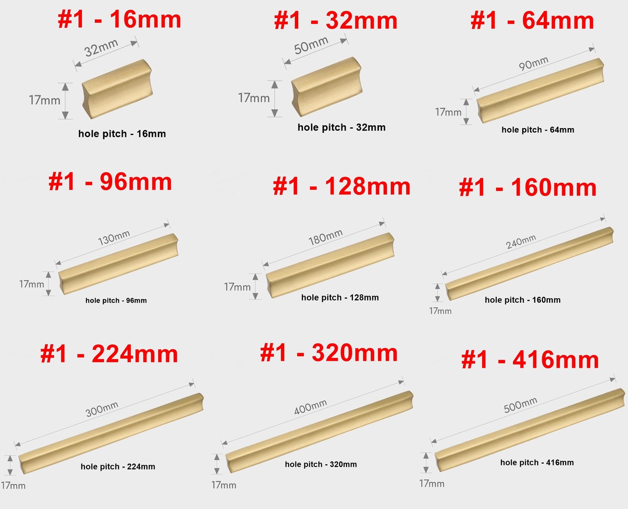 Solid Brass Cabinet Edge Pulls - Matte Gold Finish for Wardrobes - #1 - 32mm / 1pc