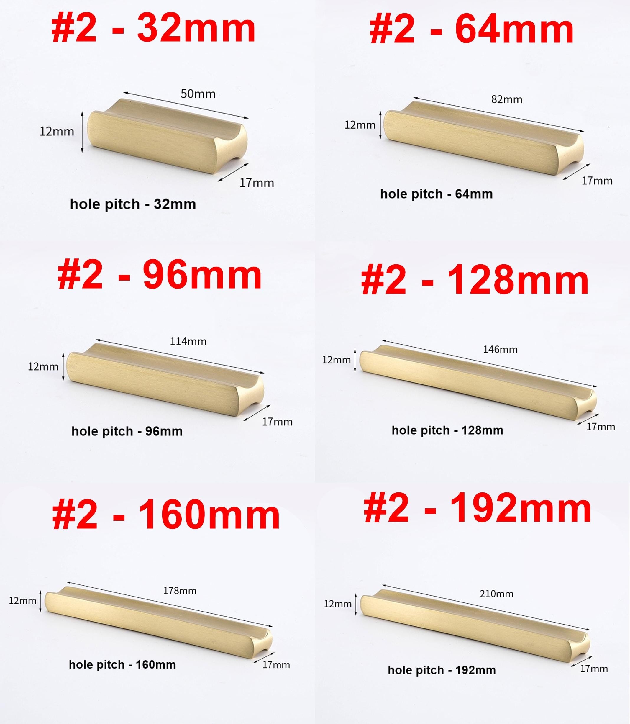 Solid Brass Cabinet Edge Pulls - Matte Gold Finish for Wardrobes - #1 - 64mm / 1pc