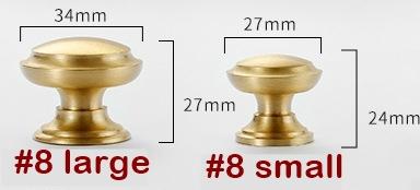 Solid Brass Cabinet Pulls & Knobs - Brass Color Finish for Cabinets - #8 large / 1pc