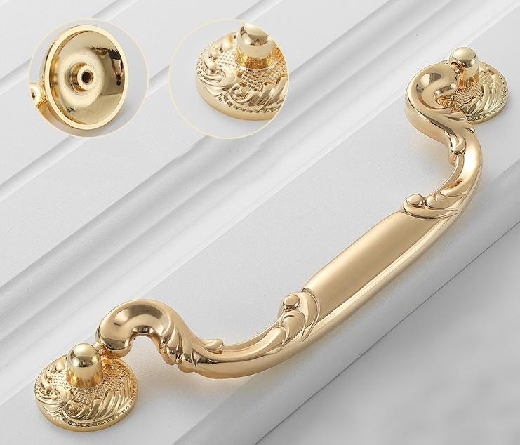 Solid Brass Cabinet Pulls & Knobs - Gold Finish Furniture Hardware - view 6