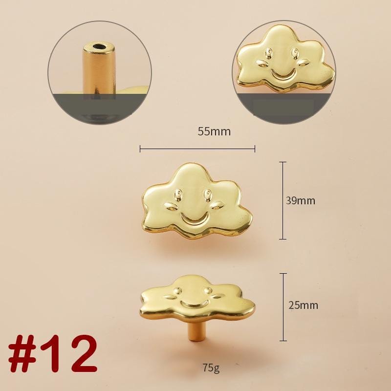 Solid Brass Cabinet Pulls & Knobs - Gold Finish Furniture Hardware - view 2