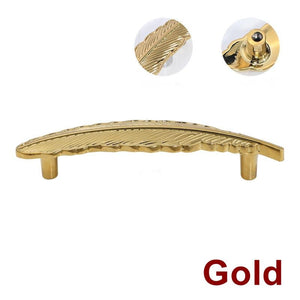 Solid Brass Cabinet Pulls & Knobs - Gold Finish Furniture Hardware - #1 left/gold/163mm / 1pc