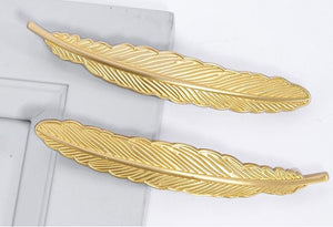 Solid Brass Cabinet Pulls & Knobs - Gold Finish Furniture Hardware - #2 left/brass/163mm / 1pc