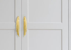 Solid Brass Cabinet Pulls & Knobs - Gold Finish Furniture Hardware - #2 right/brass/163mm / 1pc