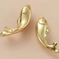 Solid Brass Cabinet Pulls & Knobs - Gold Finish Furniture Hardware - #14 left side / 1pc