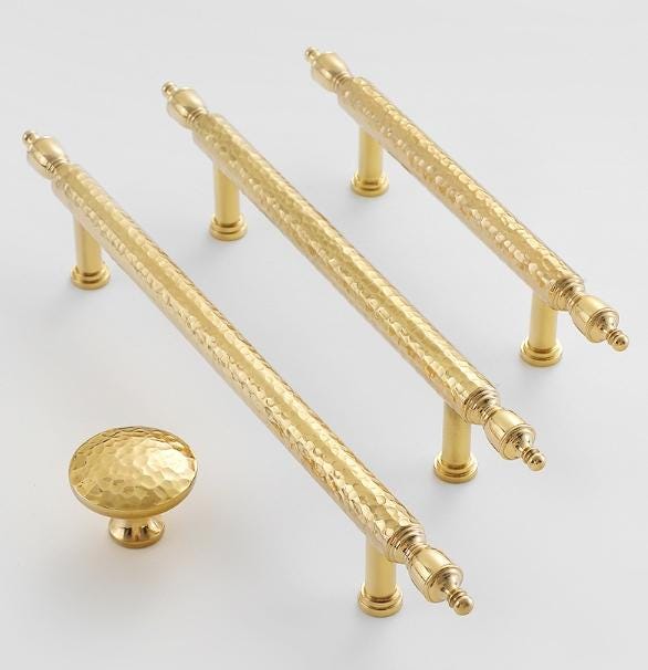 Solid Brass Cabinet Pulls & Knobs - Gold Finish Furniture Hardware - view 7