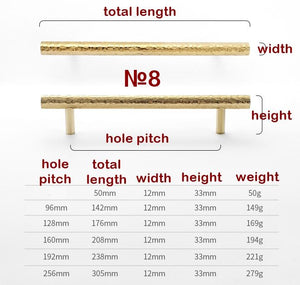 Solid Brass Cabinet Pulls & Knobs - Gold Finish Furniture Hardware - No.8 142mm / 1pc
