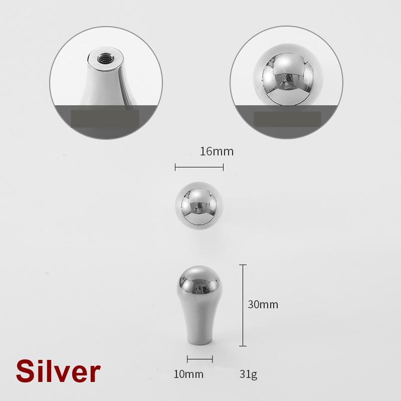 Solid Brass Cabinet Pulls & Knobs - Silver Finish for Wardrobes - #1 Silver / 1pc