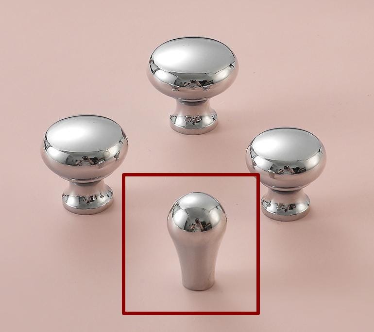 Solid Brass Cabinet Pulls & Knobs - Silver Finish for Wardrobes - view 7