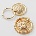 Solid Brass Floral Cabinet Cup Pulls - Gold Finish for Wardrobes - #13 36mm / 1pc