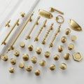 Solid Brass Floral Cabinet Cup Pulls - Gold Finish for Wardrobes - #1 / 1pc
