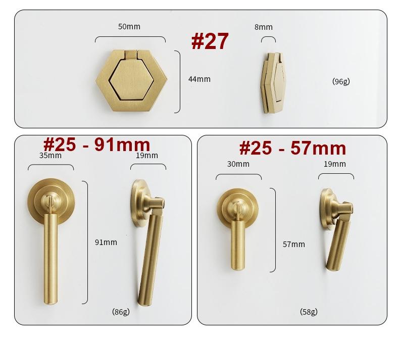 Solid Brass Floral Cabinet Cup Pulls - Gold Finish for Wardrobes - #5 / 1pc