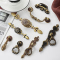 Solid Brass Floral Drop, Bail Pulls & Cabinet Knobs - #1 Bronze 115mm