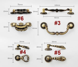 Solid Brass Floral Drop, Bail Pulls & Cabinet Knobs - #1 Old Gold 170mm
