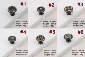 Solid Brass Floral Cabinet Pulls & Knobs - Brushed Gold Finish - #2 / 1pc