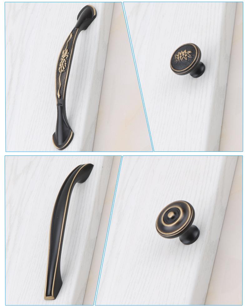 Solid Brass Floral Cabinet Pulls & Knobs - Brushed Gold Finish - #8 - 96mm / 1pc