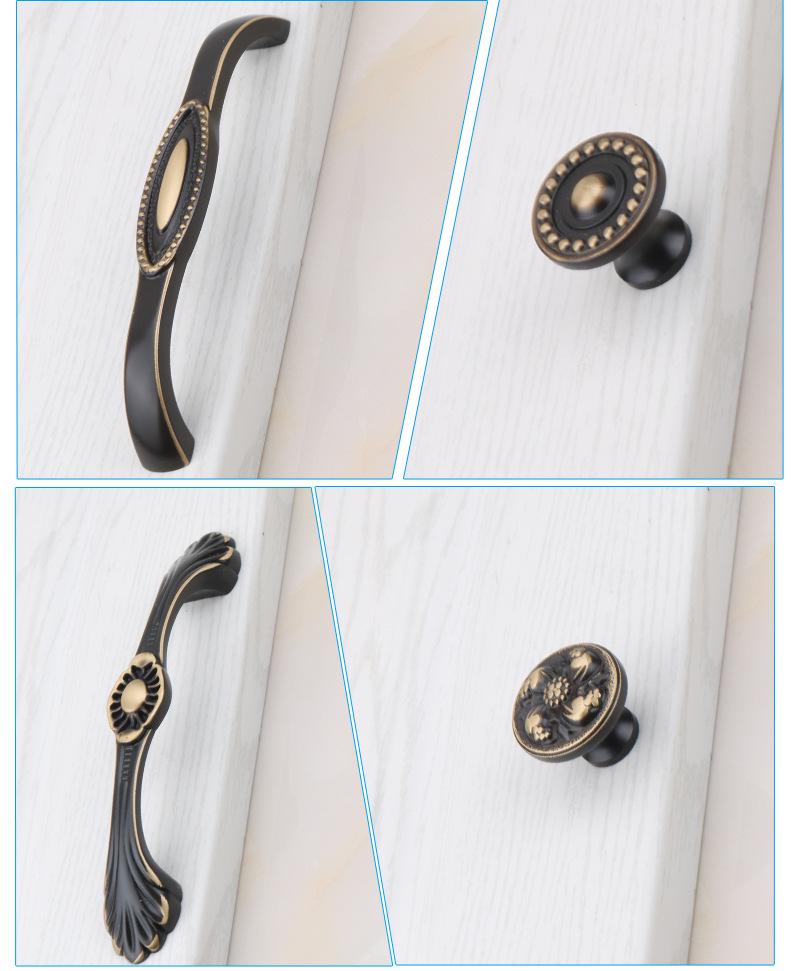 Solid Brass Floral Cabinet Pulls & Knobs - Brushed Gold Finish - #8 - 128mm / 1pc