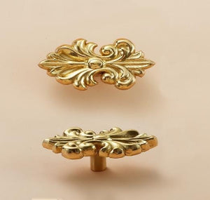 Solid Brass Floral Cabinet Pulls & Knobs - Gold Finish for Cabinets - view 8