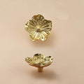 Solid Brass Floral Cabinet Pulls & Knobs - Gold Finish for Cabinets - #1 / 1pc