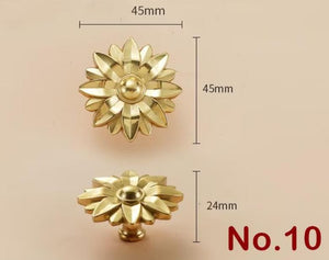 Solid Brass Floral Cabinet Pulls & Knobs - Gold Finish for Cabinets - view 2