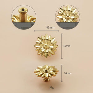 Solid Brass Floral Cabinet Pulls & Knobs - Gold Finish for Cabinets - view 3