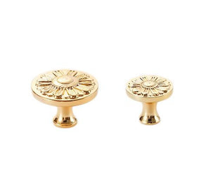 Solid Brass Floral Cabinet Pulls & Knobs - Gold Finish for Cabinets - view 3